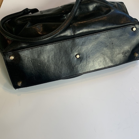 Monsac black leather handbag in excellent condition - Picture 4 of 4